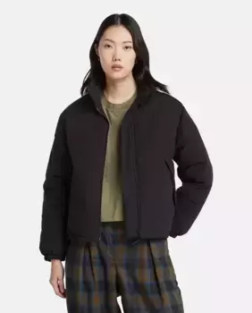 Короткий женский пуховик на молнии Timberland, черный