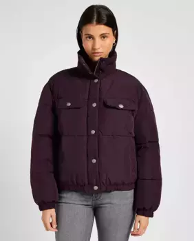 Короткий женский пуховик с высоким воротником Lee, фиолетовый
