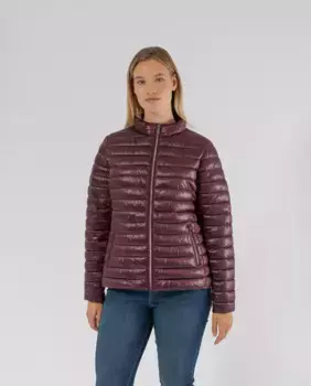 Короткий женский пуховик с застежкой-молнией October, пурпурный