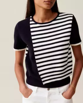 Короткий женский свитер в матросском стиле Claudie Pierlot, мультиколор