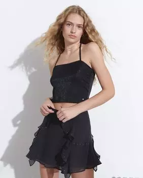 Короткий женский топ, завязанный на шее Brownie, черный