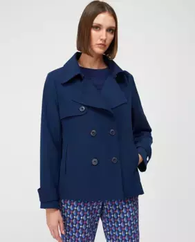 Короткий женский тренч Escorpion, темно-синий