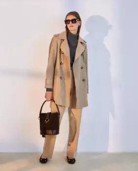 Короткий женский тренч Woman El Corte Ingls, коричневый