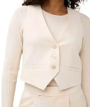 Короткий жилет City Button Up без рукавов бежевого цвета ESQUALO