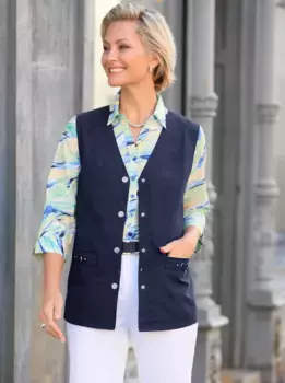 Короткий жилет Classic Basics, цвет морской волны