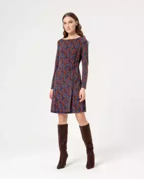 Короткое эластичное платье с принтом Surkana, синий