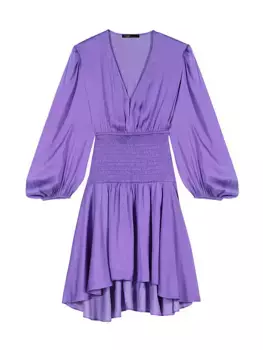 Короткое атласное платье Maje, фиолетовый