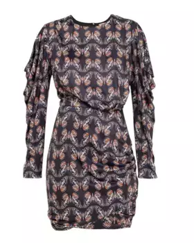 Короткое атласное платье с бабочками Dolores Promesas, черный