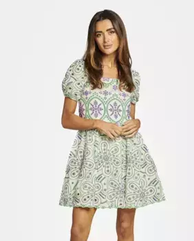 Короткое ажурное платье из хлопка Alma en Pena, фиолетовый