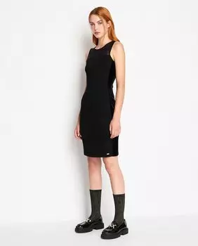 Короткое бархатное платье Armani Exchange, черный