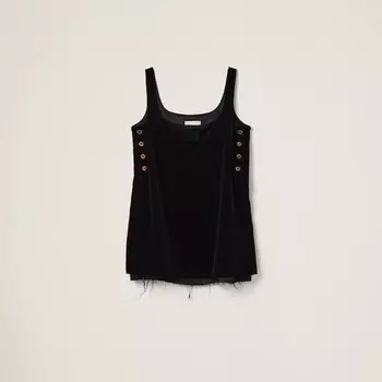 Короткое бархатное платье Miu Miu, черный