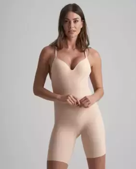 Короткое боди с низкой спинкой Bye Bra, бежевый