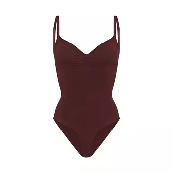Короткое боди SKIMS, цвет oxblood