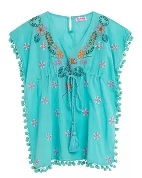 Короткое Девичье платье с вышивкой Dolores Corts, синий