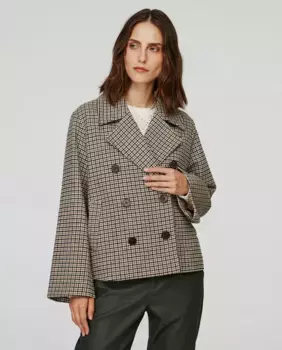 Короткое двубортное женское пальто Object, зеленый