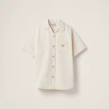 Короткое джинсовое платье Miu Miu, бежевый