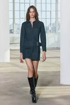 Короткое джинсовое платье ZARA, синий