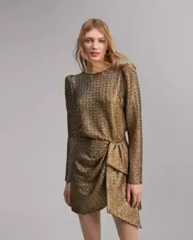 Короткое фантазийное платье Lola Casademunt, золотой