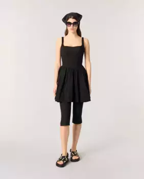 Короткое хлопковое платье Maje, черный