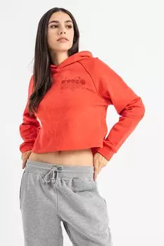 Короткое худи Manifesto с абстрактным принтом Diadora, красный