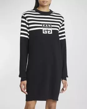 Короткое кашемировое платье с вышивкой 4G Givenchy, цвет Black