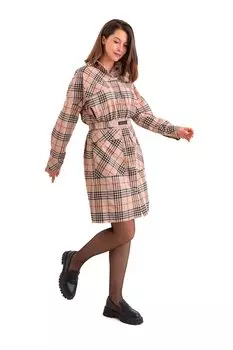 Короткое клетчатое платье Fold Your Mind, красный