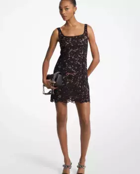 Короткое кружевное платье Michael Michael Kors, чёрный