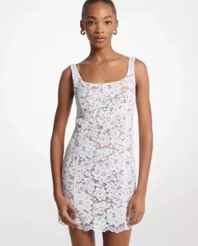 Короткое кружевное платье Michael Michael Kors, белый