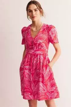 Короткое льняное платье Eve Boden, красный