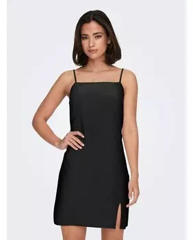 Короткое льняное платье Only, черный