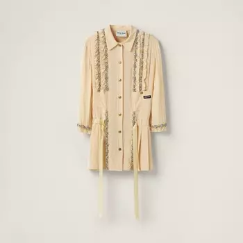 Короткое марокканское платье с вышивкой Miu Miu, желтый