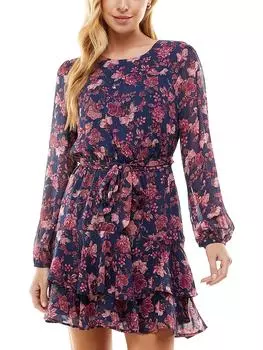 Короткое мини-платье для вечеринок для женщин-юниоров City Studios, темно-синий/розовый