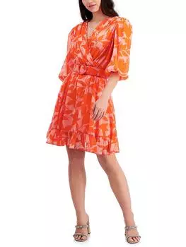 Короткое мини-платье из шифона для маленьких женщин Taylor, розовый/оранжевый