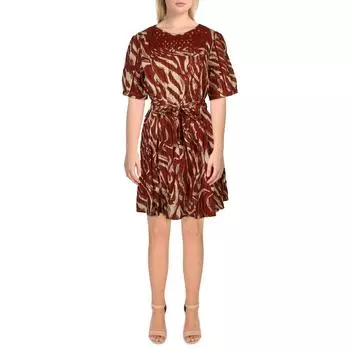 Короткое мини-платье с отделкой крючком от Tifany Womens Sam Edelman, цвет picante/zebra stripe