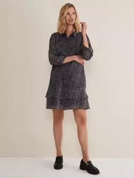 Короткое многоярусное платье Phase Eight Penelope, черный/разноцветный