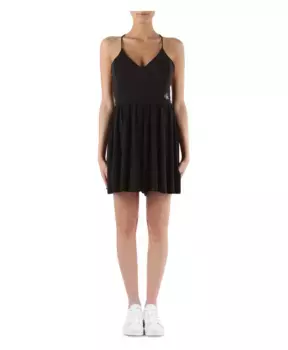 Короткое модальное платье с v образным вырезом Calvin Klein Jeans, черный