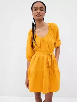 Короткое муслиновое платье Gap, желтый