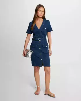 Короткое облегающее джинсовое платье Morgan, индиго/синий