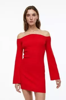 Короткое облегающее платье H&M, красный