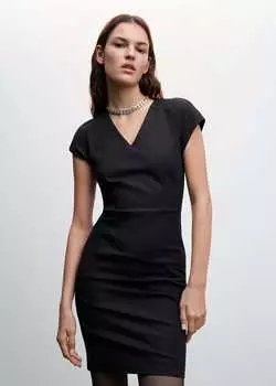 Короткое облегающее платье MANGO, черный