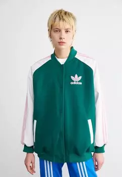 Короткое пальто adidas Originals, цвет white/collegiate green