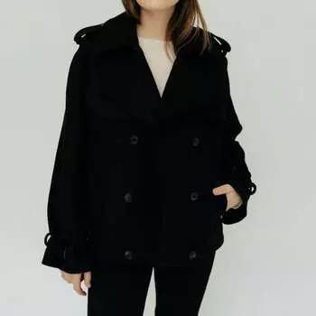 Короткое пальто Amaury черного цвета NILI LOTAN