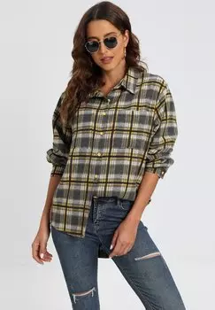 Короткое пальто BRUSHED CHECK POCKET DETAIL SHACKET FS Collection, цвет grey