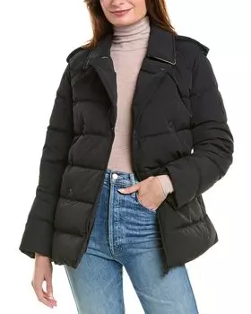 Короткое пальто Burberry с шерстяной отделкой, черный