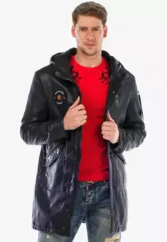 Короткое пальто Cipo & Baxx в современном стиле, черный