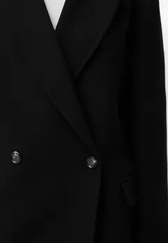 Короткое пальто DOUBLE-BREASTED BUTTONED Bershka, черный