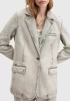 Короткое пальто Ever AllSaints, серый деним