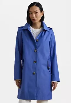 Короткое пальто HOODED COTTON BLEND BALMACAAN COAT Lauren Ralph Lauren, синий