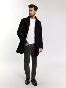 Короткое пальто из смесовой шерсти. Dreimaster, черный