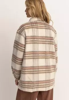 Короткое пальто LONG CHECK SHACKET Rhythm, бежевый